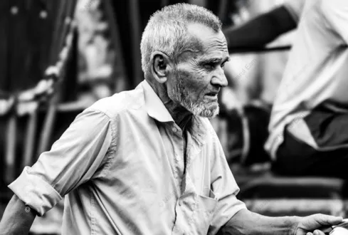 The Weathered Man in Profile