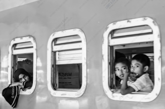 Travelers in Three Windows