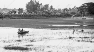 Figures on the Floodplain - photography, visual storytelling, monochrome photography, contemporary photography, photography art, light and composition