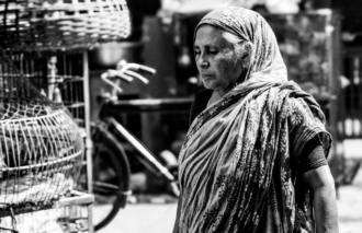 Woman with Bird Cages
