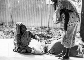 A Woman's Plea on the Pavement