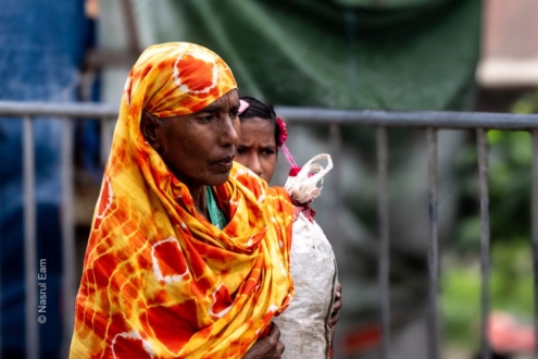 Woman in a Saffron Scarf, with Child
