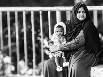 Mother and Child by the Railing