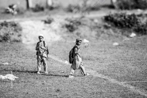 Two Schoolboys on a Field Path