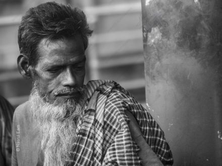 Traveler with a Checkered Scarf