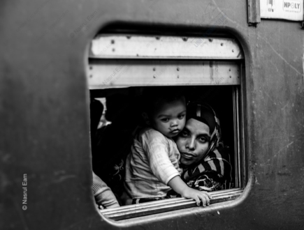 Mother and Child: A Glimpse Through the Train Window