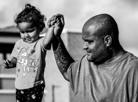 Like Father Like Daughter by Jose Juniel Rivera-Negron - Art Photography, Father Daughter Photo, Black and White Photography, Photojournalism, Photography Awards