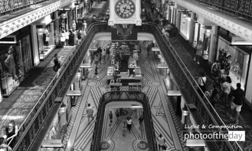 QVB Sydney by Leanne Lindsay - Architectural Photography, Photography, Photo of the Day, Monochrome Photography, Light & Composition University